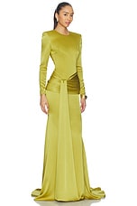 Long Sleeve Drape Sash Gown - thumbnail 5