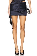 Draped Duchess Satin Mini Skirt