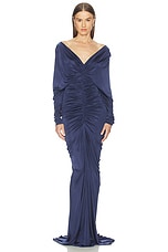 V Neck Ruched Gown - thumbnail 4