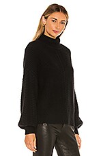 Autumn Cashmere Cable Sleeve Mock Sweater in Ebony | REVOLVE