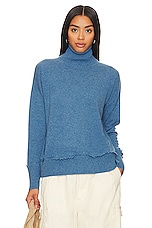 Frayed Hem Mock Neck