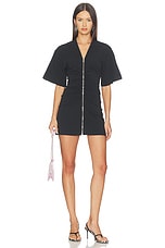 Gathered T-shirt Dress With Continuous Loop Zipper - thumbnail 4