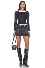 Denim Mini Skort With Crystal Beltloops - thumbnail 8
