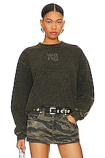 Product image of Alexander Wang Glitter Essential Terry Sweatshirt With Puff Logo. Click to view full details