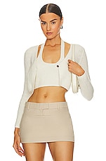 Product image of Alexander Wang Twinset Halter Long Sleeve Cardigan. Click to view full details