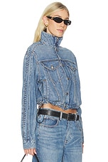 Denim Track Jacket With Embossed Logo Panel - thumbnail 4