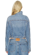 Denim Track Jacket With Embossed Logo Panel - thumbnail 7