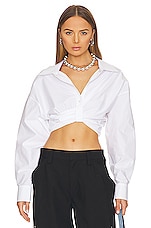 Product image of Alexander Wang Draped Cropped Shirt with Placket Detail. Click to view full details