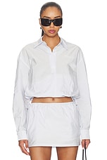 Cropped Shirt With Bungee Hem - thumbnail 4