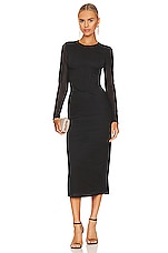 Bardot Sensei Mesh Midi Dress in Black | REVOLVE