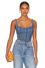 Product image of Bardot Denim Corset Bustier. Click to view full details