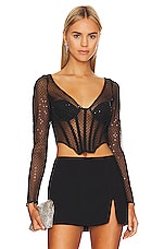 Sequin Mesh Corset Top