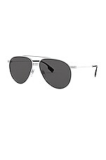 Burberry B. Flight Aviator In Silver, Matte White & Grey | REVOLVE