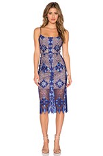 oasis blue warner lace back dress