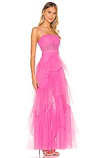 Bcbgmaxazria Corset Tulle Gown In Vibrant Pink Revolve