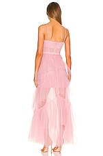 Bcbgmaxazria Corset Tulle Gown In Pink Rose Revolve