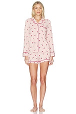 Malibu Collection Ultra Soft Jersey Cherry Print Pajama Set - thumbnail 5