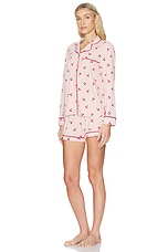 Malibu Collection Ultra Soft Jersey Cherry Print Pajama Set - thumbnail 6