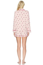 Malibu Collection Ultra Soft Jersey Cherry Print Pajama Set - thumbnail 7