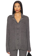 CozyChic Ultra Lite Lurex Rib Button Front Shirt - thumbnail 9
