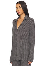 CozyChic Ultra Lite Lurex Rib Button Front Shirt - thumbnail 10