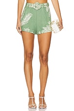 Applique Shorts With Buckle Belt