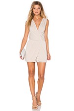 BCBGeneration Drape Wrap Romper in Sand