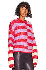 BLANKNYC Women's Good Mood Pullover Sweater - Asymmetrical Stripes, Casual Knit Top - View #12