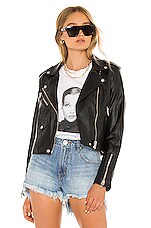 Product image of BLANKNYC Cropped Vegan Leather Moto Jacket. Click to view full details