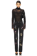 Embroidered Denim Straight Leg - thumbnail 8