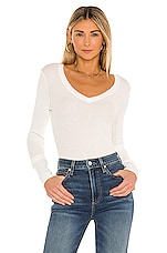Product image of Bobi Long Sleeve Thermal V Neck Top. Click to view full details