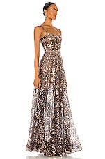 Bronx and Banco Midnight Noir Gown in Gold & Black | REVOLVE