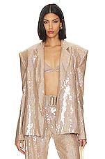 Bronx and Banco Capri Nude Sequin Blazer in Nude | REVOLVE