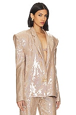 Bronx and Banco Capri Nude Sequin Blazer in Nude | REVOLVE