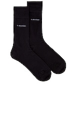 Product image of Calvin Klein Giza Cotton Flat Knit Dress Crew Socks. Click to view full details