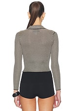 Micro Stripe Long Sleeve Cardigan - thumbnail 6