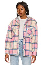 Product image of Central Park West Ryder Plaid Dickie Shacket. Click to view full details