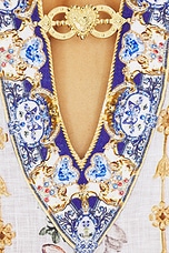 Deep V Neck Hardware Short Kaftan - thumbnail 7