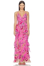 Asymmetrical Ruffle Slip Dress - thumbnail 4