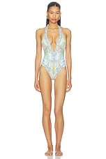 Plunge Halter One Piece With Bar Front Trim - thumbnail 4