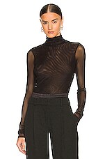 Product image of Cinq a Sept Shirred Mesh Turtleneck. Click to view full details