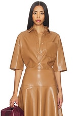 Frances Cropped Cape Button Up - thumbnail 4