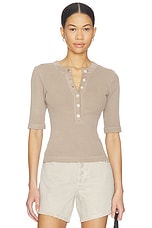 Nali Short Sleeve Henley Top - thumbnail 3