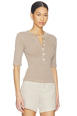 Nali Short Sleeve Henley Top - thumbnail 4