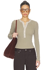 Drea Waffle Henley Top - thumbnail 3
