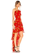CAROLINE CONSTAS Lola Smocked Dress in Red Multi | REVOLVE