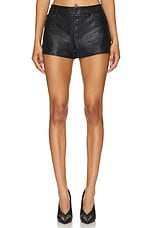 Faux Leather Five Pocket Short