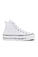 Converse Chuck Taylor All Star Lift Hi Sneaker in White & Black | REVOLVE