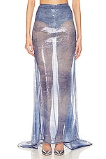 Denim Effect Sequin Skirt