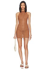 Product image of Camila Coelho Lyssa Hand Crochet Halter Mini Dress. Click to view full details